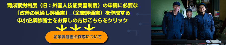 育成就労制度（外国人技能実習制度）の改善の見通し評価書（企業評価書）を作成する中小企業診断士を探している